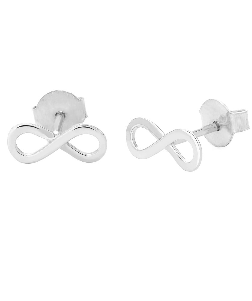 Sterling Silver Infinity Stud Earrings