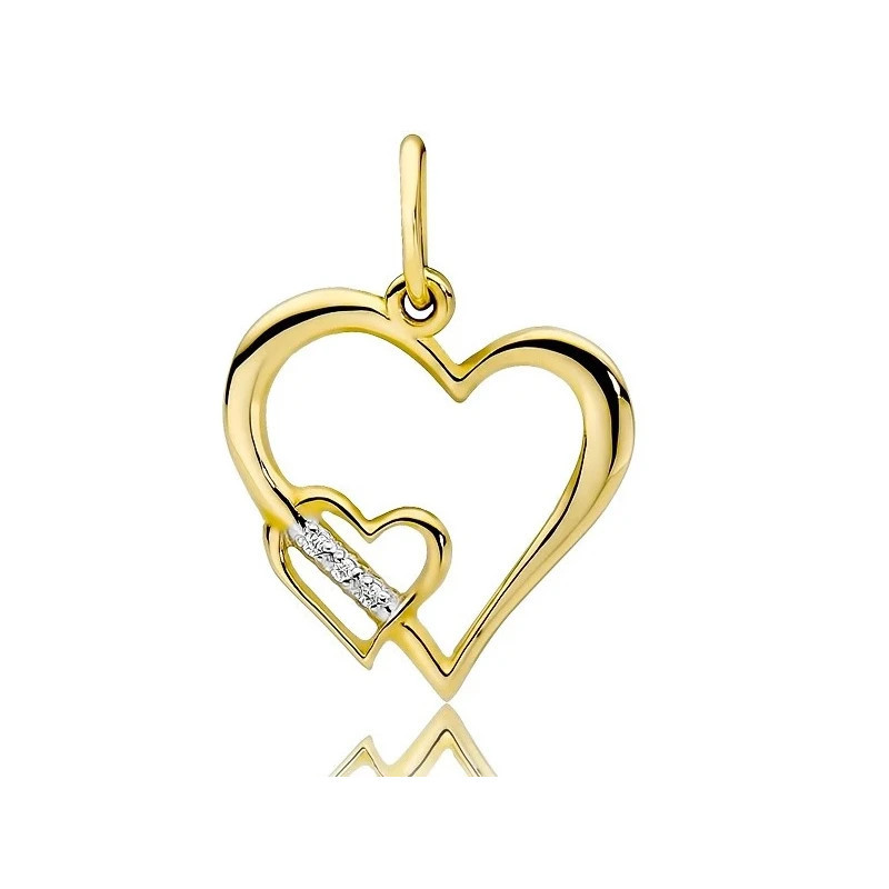 Gold Heart Pendant 585 with Diamonds 0.015 ct| GoldJewellery Gold Heart Pendant 585 with Diamonds 0.015 ct| GoldJewellery