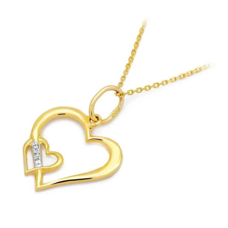 Gold Heart Pendant 585 with Diamonds 0.015 ct| GoldJewellery