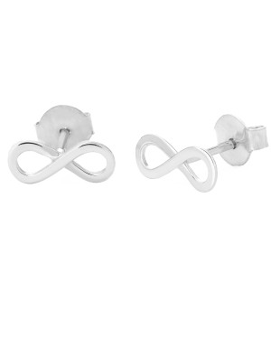 Sterling Silver Infinity Stud Earrings