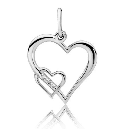 Gold Heart Pendant 585 with Diamonds 0.015 ct| GoldJewellery