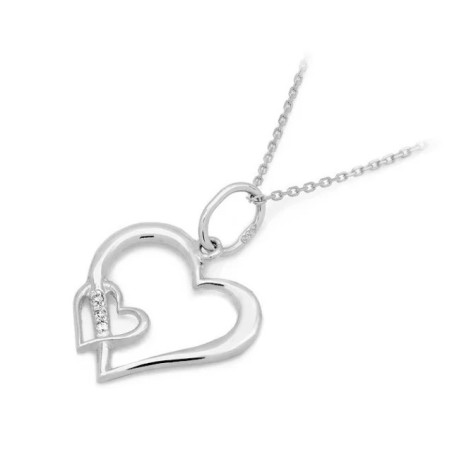 Gold Heart Pendant 585 with Diamonds 0.015 ct| GoldJewellery