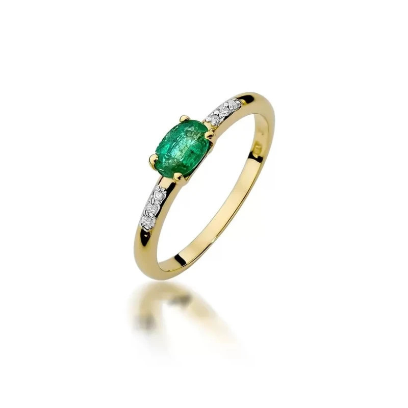Gold ring with diamond EY-77 emerald | GoldJewellery Gold ring with diamond EY-77 emerald | GoldJewellery