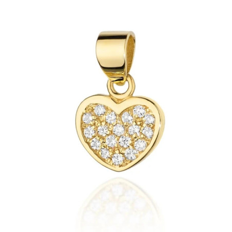 Gold Heart Pendant 585 filled with 0.15ct Diamonds GoldJewellery