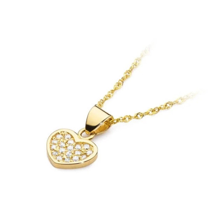 Gold Heart Pendant 585 filled with 0.15ct Diamonds GoldJewellery