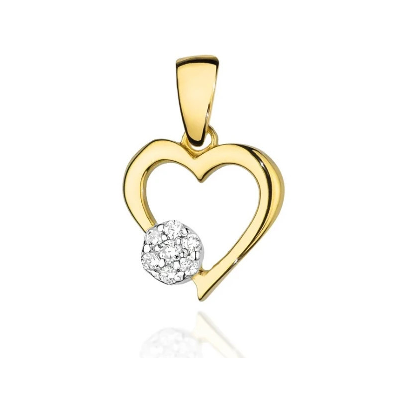 Gold Heart Pendant 585 with Diamonds 0.06 ct| GoldJewellery Gold Heart Pendant 585 with Diamonds 0.06 ct| GoldJewellery