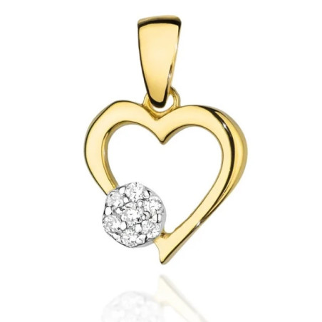 Gold Heart Pendant 585 with Diamonds 0.06 ct| GoldJewellery