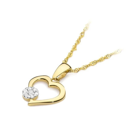 Gold Heart Pendant 585 with Diamonds 0.06 ct| GoldJewellery