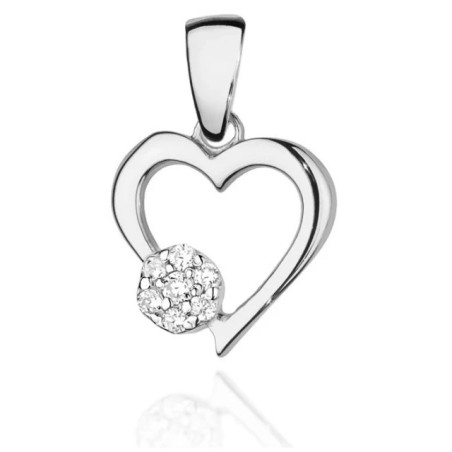 Gold Heart Pendant 585 with Diamonds 0.06 ct| GoldJewellery