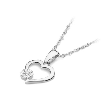 Gold Heart Pendant 585 with Diamonds 0.06 ct| GoldJewellery