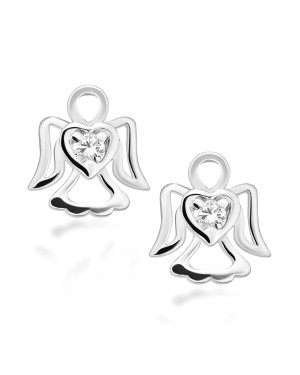 Sterling Silver Angel Stud Earrings with Zirconia