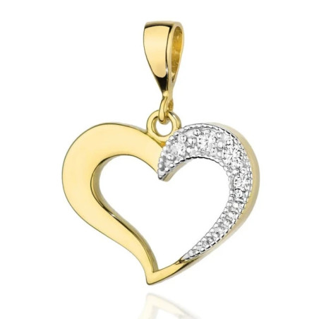 Gold Heart Pendant 585 with Diamonds 0.06 ct| GoldJewellery
