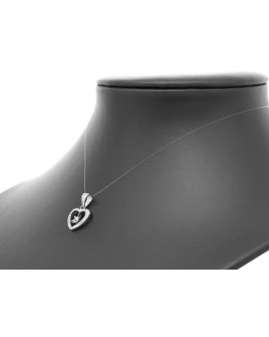 Sterling Silver Heart Pendant with Cubic Zirconia