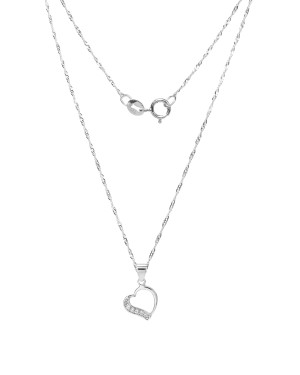 Silver heart pendant with cubic zirconia