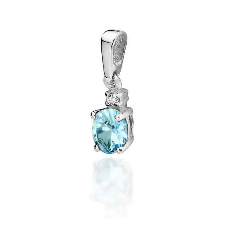 Gold Pendant 585 with Topaz and Diamond 0.50ct| GoldJewellery