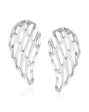 Sterling Silver Angel Wing Stud Earrings