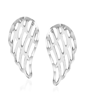 Sterling Silver Angel Wing Stud Earrings