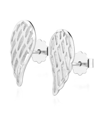 Sterling Silver Angel Wing Stud Earrings