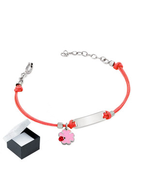 Princess bracelet ENGRAVING flower - red string