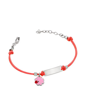 Princess bracelet ENGRAVING flower - red string