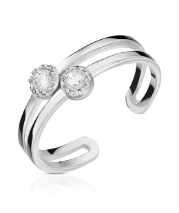Double silver ring zirconia