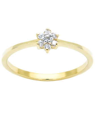 Engagement ring flower 14k gold