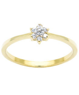 Engagement ring flower 14k gold