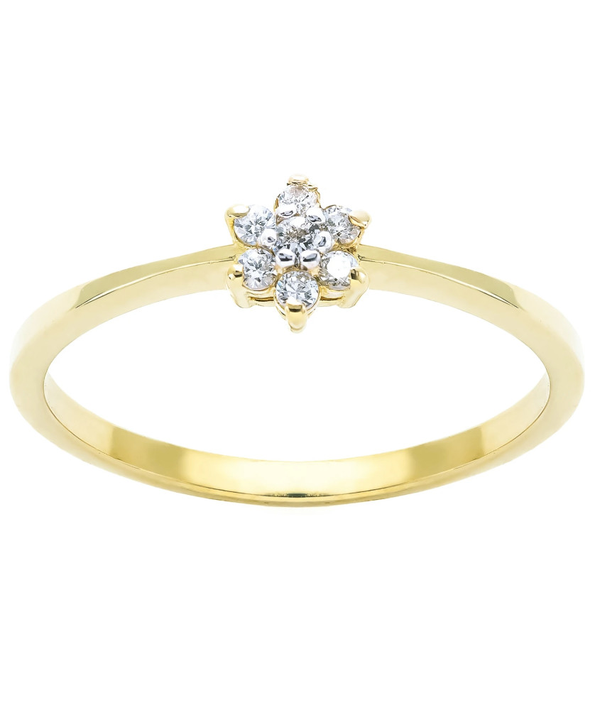 Engagement ring flower 14k gold