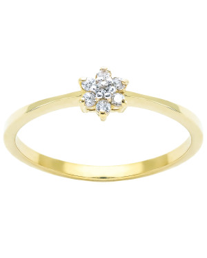 Engagement ring flower 14k gold