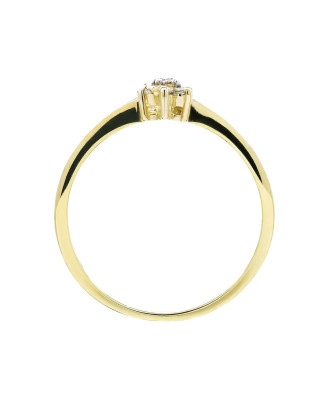 Engagement ring flower 14k gold