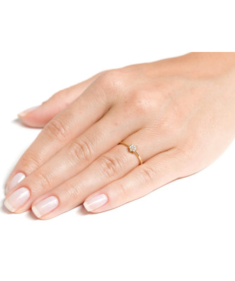 Engagement ring flower 14k gold