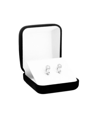 Sterling Silver Cluster Leverback Earrings with Cubic Zirconia
