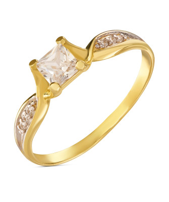 Gold ring with a large stone 8k