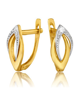 Gold earrings with cubic zirconia 8k