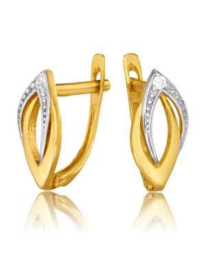 Gold earrings with cubic zirconia 8k