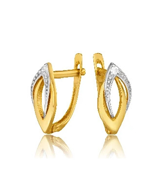 Gold earrings with cubic zirconia 8k