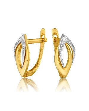 Gold earrings with cubic zirconia 8k