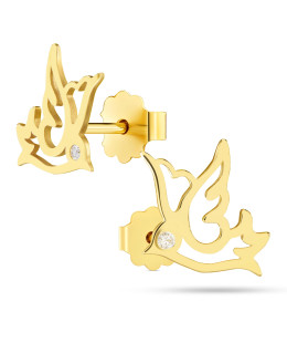Gold earrings 8k with cubic zirconia