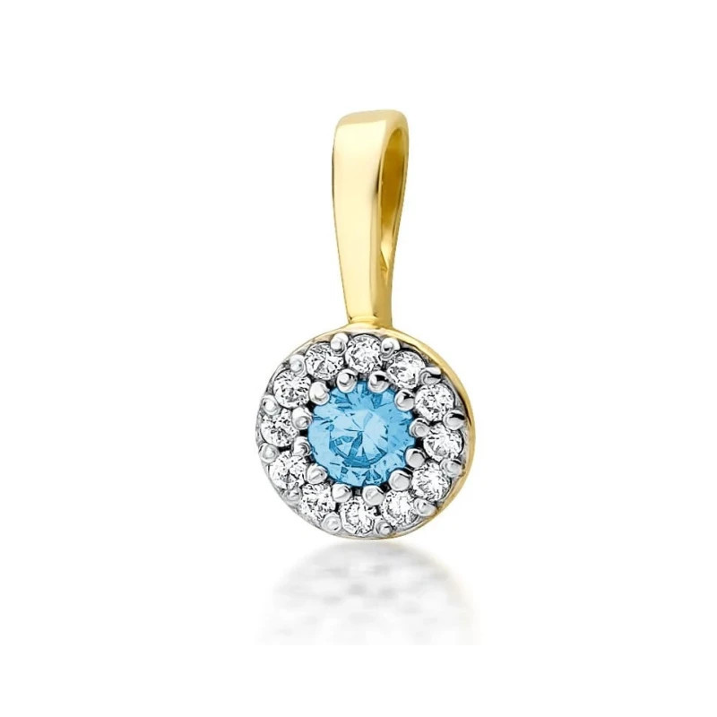 Gold Pendant 585 with Diamonds and Topaz 0.15 ct| GoldJewellery