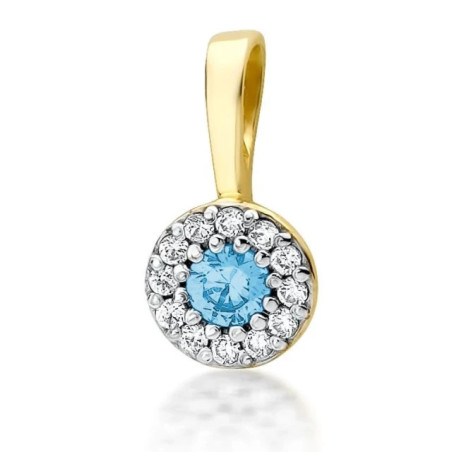 Gold Pendant 585 with Diamonds and Topaz 0.15 ct| GoldJewellery