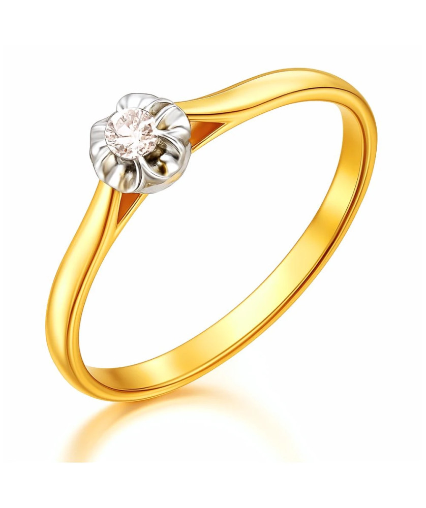 Ring with zirconia gold 8k