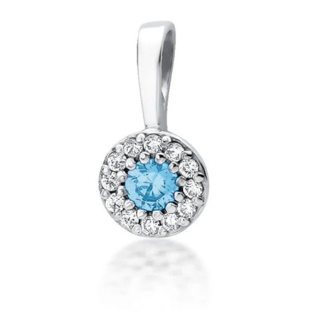 Gold Pendant 585 with Diamonds and Topaz 0.15 ct| GoldJewellery