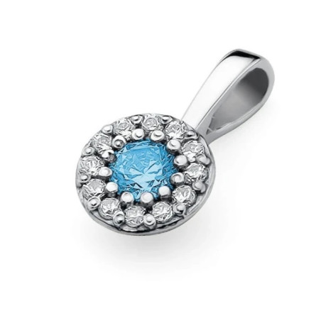 Gold Pendant 585 with Diamonds and Topaz 0.15 ct| GoldJewellery