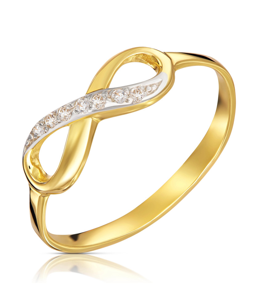 Gold infinity ring 8k stones