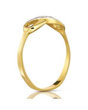 Gold infinity ring 8k stones