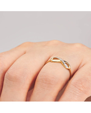 Gold infinity ring 8k stones