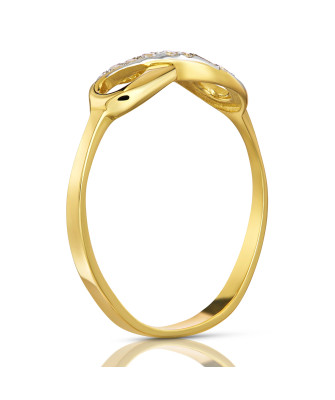 Gold infinity ring 14k stones