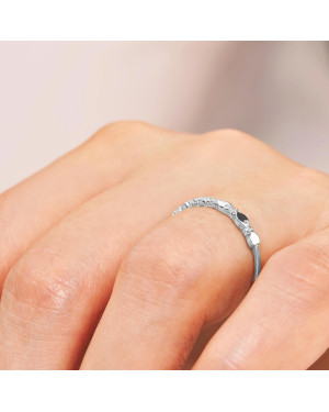 Silver heart ring white zircons