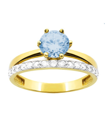 Gold ring 8k blue stone