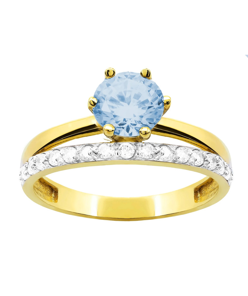Gold ring 8k blue stone
